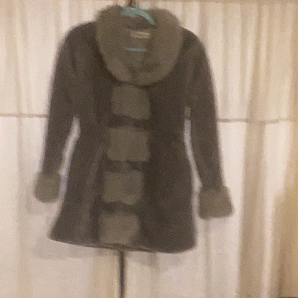 Grey & Silver Faux Fur Coat